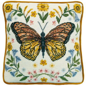 Набор для вышивания подушки "Botanical Butterfly Tapestry". Арт TAP13