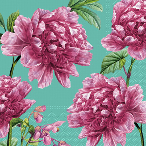 Салфетки трехслойные для декупажа, коллекция "Lunch"  PAW Decor Collection "Красивые пионы". Арт SDL122200