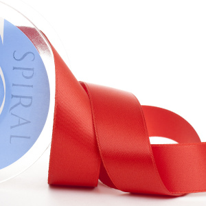 Лента атласная двусторонняя SAFISA, 6.5 мм, 25 м, цвет 14, красный. Арт 110-6,5мм-14            