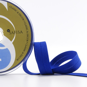 Косая бейка хлопок/полиэстер 20 мм, 25 м, цвет 13, синий. Арт 6120-20мм-13            