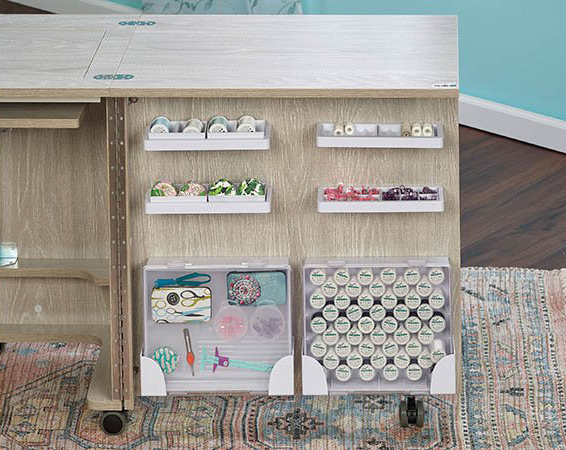 Стол раскладной для швейной машины с раскройным местом ECLIPSE, серый дуб. Арт TLM.E-G001                  