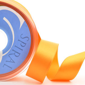 Лента атласная двусторонняя SAFISA, 25 мм, 25 м, цвет 81, облепиховый. Арт 110-25мм-81             