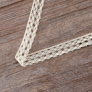 Мерсеризованное хлопковое кружево, 24 мм, шампань. Арт 2128/72