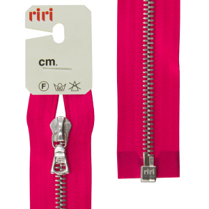 Молния металл, Ni, разъёмная 1 замок, на атласной тесьме, 6 мм, 70 см, цвет 9407, малиновый. Арт 3551226/70/9407         