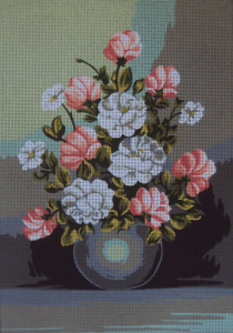 Канва жесткая с рисунком "Бело-розовый букет". Арт 14.849                  