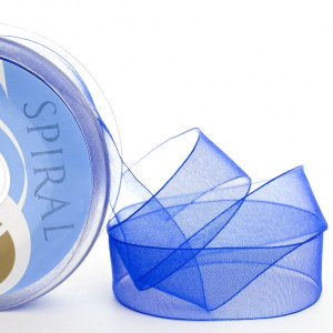 Лента органза SAFISA 39 мм, 25 м, цвет 13, синий. Арт 120-38мм-13             