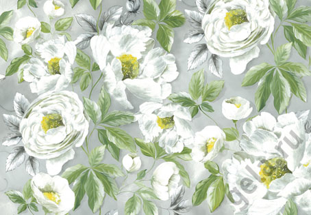 Бумага упаковочная "Белые розы", рисовая, 48 х 33 см. Арт DFS160                  