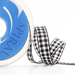 Лента с рисунком клетка SAFISA, 16(18) мм, 25 м, цвет 01, черный. Арт 469-16мм-01             