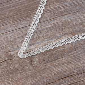 Мерсеризованное хлопковое кружево, 8 мм, цвет белый. Арт 2062/01