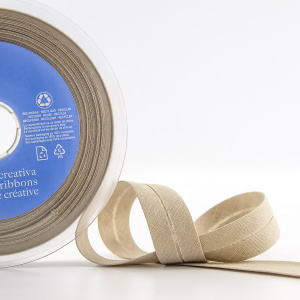 Косая бейка хлопок/лён, 20 мм, 20 м, цвет 18, мокко. Арт 6602-20мм-18