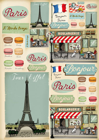 Карта для декупажа "Paris". Арт DFG405                  