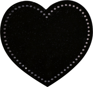 Термоаппликация "Сердце из замши чёрное". Арт 43159