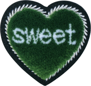 Термоаппликация "Сердце плюшевое зеленое". Арт 43213