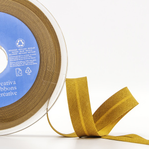 Косая бейка хлопок/полиэстер 20 мм, 25 м, цвет 44, бронзовый. Арт 6120-20мм-44            