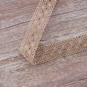 Мерсеризованное хлопковое кружево, 20 мм, цвет серо-бежевый. Арт 2020/27