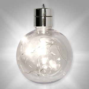 Шар пластиковый со съемным подвесом и LED батареей. Арт 2688808