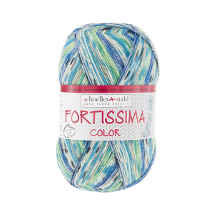 Пряжа Fortissima Socka 4-fach color, 75% шерсть, 25% полиамид, 420 м, 100 г. Арт 90028-2489