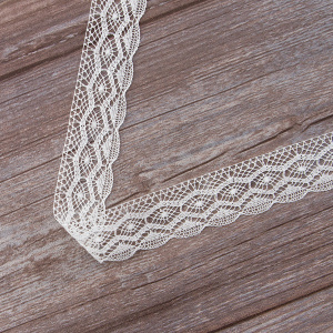 Мерсеризованное хлопковое кружево, 30 мм, цвет белый. Арт 2227/01