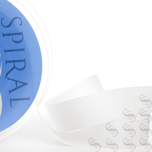 Лента репсовая SAFISA, 25 мм, 25 м, цвет 02, белый. Арт 350-25мм-02