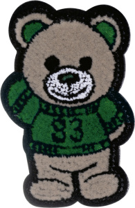 Термоаппликация "Мишка пушистый в зеленом свитере". Арт 43183