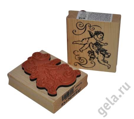 Деревянный штамп "Ангелы". Арт WTB009                  