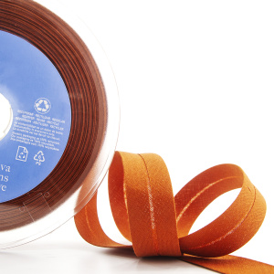 Косая бейка хлопок/полиэстер 20 мм, 25 м, цвет 38, бронзовый темный. Арт 6120-20мм-38            