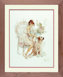 Набор для вышивания "Girl In Chair With Dog" . Арт PN-0007951