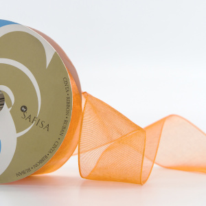 Лента органза SAFISA мини-рулон, 25 мм, 2,5 м, цвет 61, алый. Арт P00520-25мм-61          