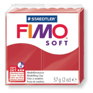 Полимерная глина FIMO "Soft", уп. 57 г, цвет рождественский красный. Арт 8020-2Р