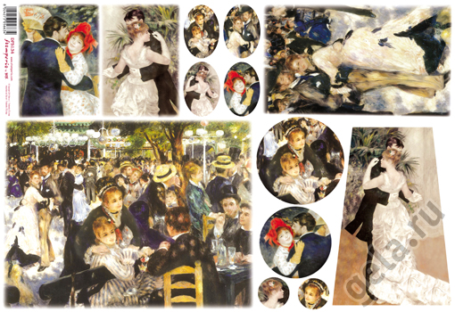 Бумага упаковочная "Импрессионист (мотивы)", рисовая, 48 х 33 см. Арт DFS134                  