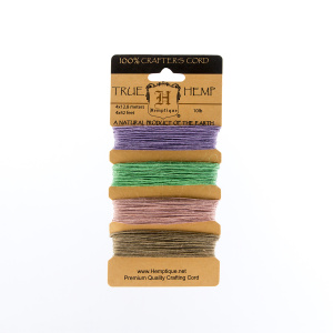 Шнуры на блистере HEMPTIQUE #10 - 0,5 мм, 4 цвета по 12,8 м. Арт HC10V1                  
