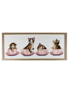 Набор для вышивания "Котятки в чайных чашечках". Арт 52005