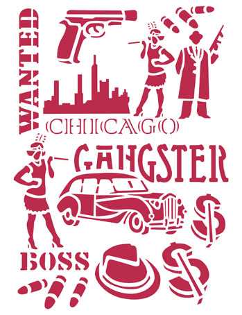 Трафарет "Гангстеры". Арт KSG235