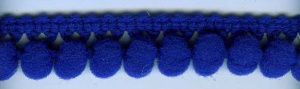 Тесьма с помпонами однорядная, цвет ярко-синий. Арт 6000/1/29