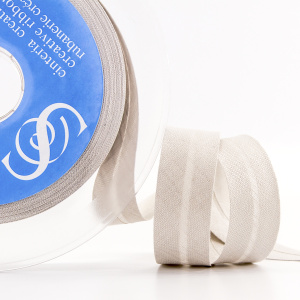 Косая бейка хлопок/лён, 20 мм, 20 м, цвет 27, светло-серый. Арт 6602-20мм-27