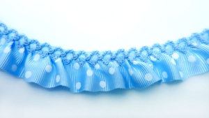 Рюш декоративный "в горошек", 20 мм, цвет голубой. Арт 5958342/116