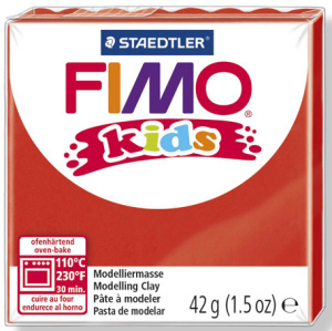 Полимерная глина FIMO "Kids", уп. 42 г, цвет красный. Арт 8030-2