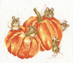 Набор для вышивания "Pumpkin, Spice And All Things Mice" (Тыквы и мыши). Арт XHD68