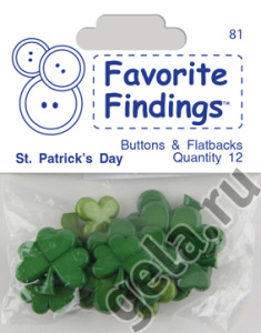 Пуговицы Favorite Findings "Листики Клевера". Арт 550000081                
