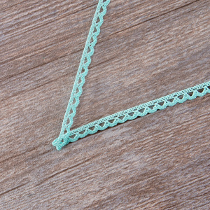 Мерсеризованное хлопковое кружево, 7 мм, цвет мятный. Арт 3174/82