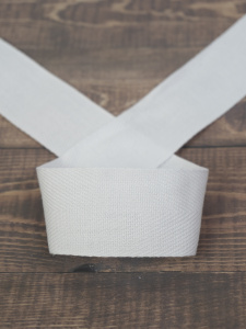 Тесьма киперная SAFISA, 40 мм, 25 м, цвет 02, белый. Арт 0270-40мм-02