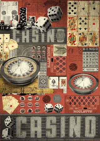 Карта для декупажа "Casino". Арт DFG385                  