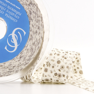 Косая бейка с рисунком SAFISA, арт.6628, 30 мм, 20 м, цвет 01. Арт 6628-30мм-01