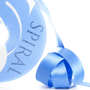 Косая бейка атласная 20 мм, 25 м, цвет 42, темно-голубой. Арт 6260-20мм-42            