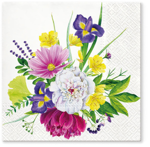 Салфетки трехслойные для декупажа, коллекция "Lunch"  TETЕ a TETE "Любимый букет" . Арт TL701200