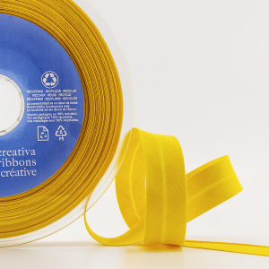 Косая бейка хлопок/полиэстер 20 мм, 25 м, цвет 22, спелый манго. Арт 6120-20мм-22            