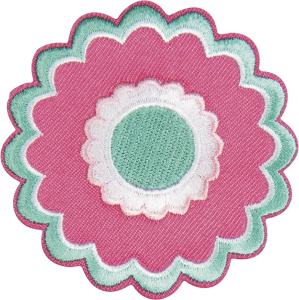 Термоаппликация "Бирюзово - розовый цветок". Арт 38497