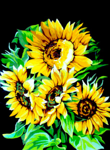 Канва жесткая с рисунком "Подсолнухи". Арт 14.852                  