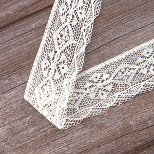 Мерсеризованное хлопковое кружево, 45 мм, белый. Арт 2173/01