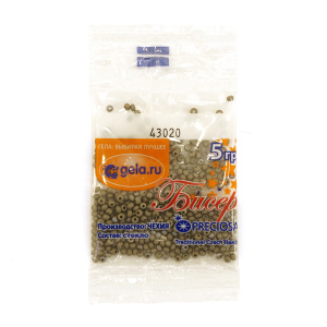 Бисер Preciosa №10, 5 г., цвет №43020 серый непрозрачный. Арт G 43020/44020 311-19001